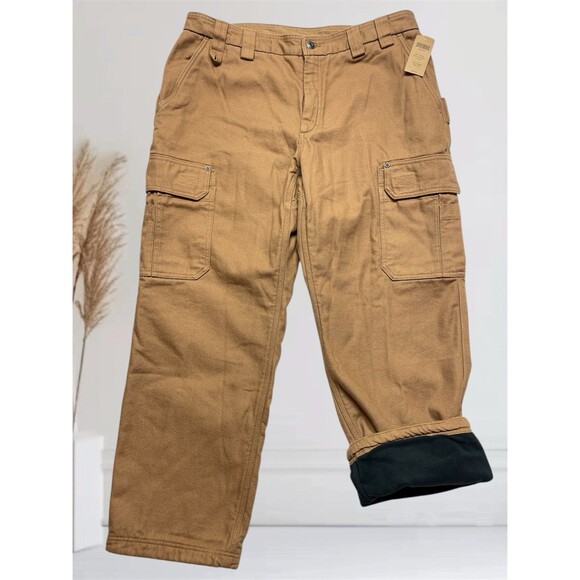 Duluth Fleece-Lined Fire Hose Relaxed Fit Cargo Pants Men’s Size 38x30 Canvas - Picture 1 of 13